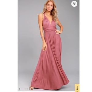 Lulus Tricks of the Trade convertible maxi dress - rusty rose